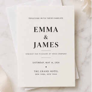 Elegant Ivory Minimalist Wedding Invitation