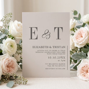 Elegant Ivory Minimalist Wedding  Invitation