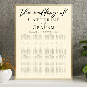 Elegant Ivory Minimalist Wedding Seating Chart