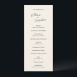 Elegant Ivory Modern Wedding Program<br><div class="desc">Modern wedding program featuring a simple and minimal design with your names  along with the headers on the back in a contemporary handwritten script.  The colour palette is cream and may be changed in the design editing tool.  This contemporary design works well for any style of wedding.</div>