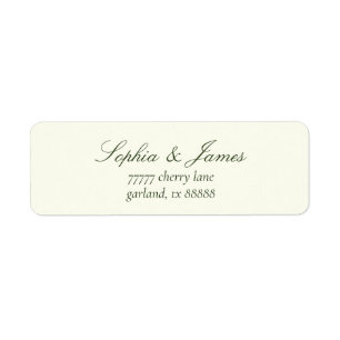 Elegant Ivory Olive Green Wedding Return Address