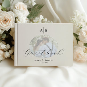 Elegant Ivory Photo Wedding Guest Book