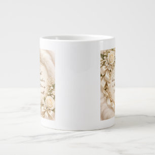 Elegant Ivory Rose Parents Dua Inspirational  Large Coffee Mug