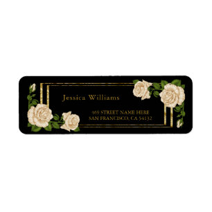 Elegant Ivory Roses & Gold Glitter