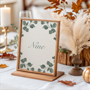 Elegant Ivory & Sage Fall Botanical Table Numbers