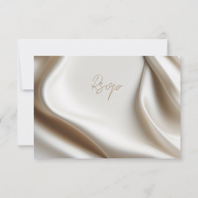 Elegant ivory satin rsvp with meal choices card (Back)