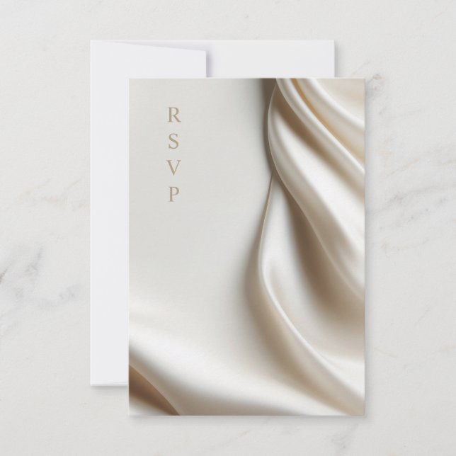elegant ivory satin wedding meal choices RSVP (Devant)