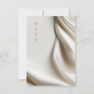elegant ivory satin wedding meal choices RSVP Card