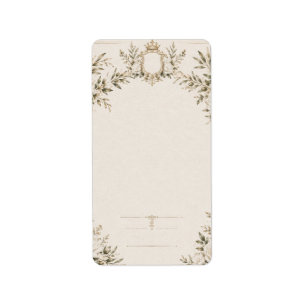 Elegant Ivory Wedding Invitation with Champagne  Label