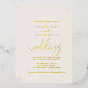 Elegant Ivory Wedding Invitation with Gold 