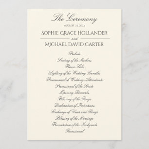 Elegant Ivory Wedding Program
