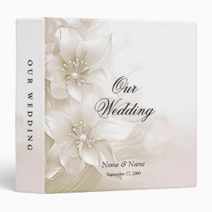 Elegant Ivory White Flowers Album Binder
