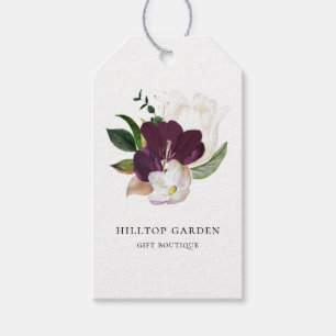 Elegant Ivory White Plum Purple Floral Price Tags