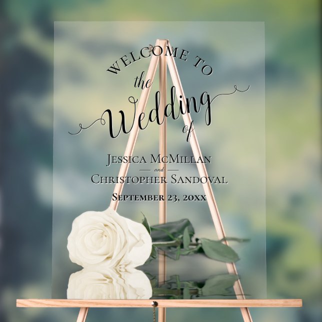 Elegant Ivory White Rose Romantic Wedding Welcome (Neutre)