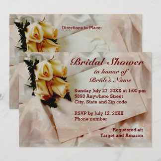 Elegant Ivory with Yellow Bridal Shower Invitation