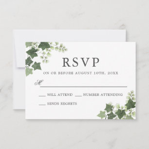 Elegant Ivy and Fern Wedding RSVP Card