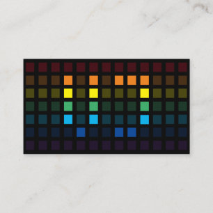 Elegant J rainbow squares music equalizer DJ Business Card