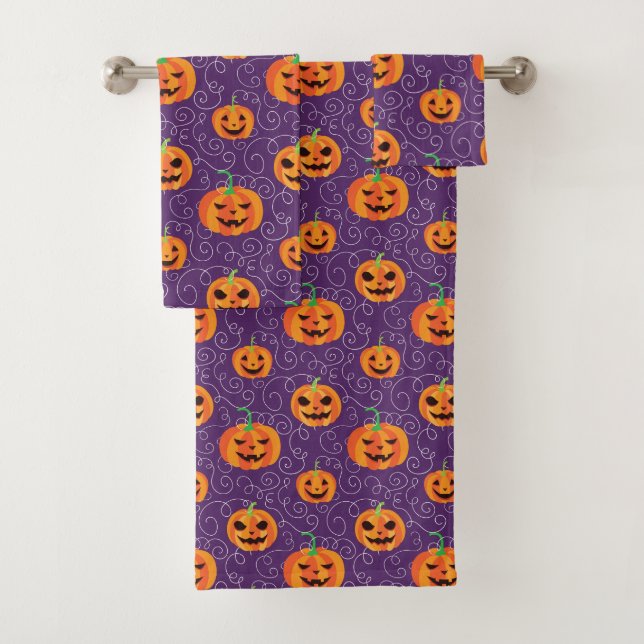 Elegant Jack O' Lanterns Bath Towel Set (Insitu)
