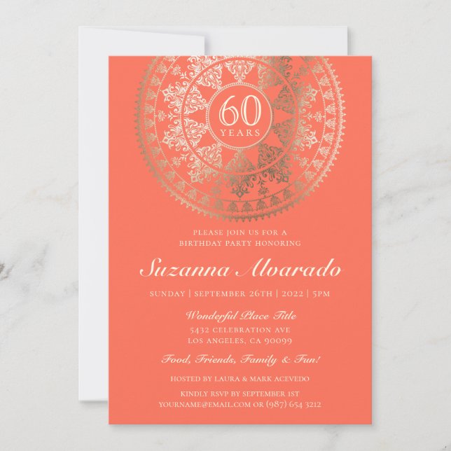 Élégant jalon Anniversaire Invitations Gold Foil (Devant)