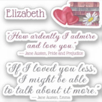 Elegant Jane Austen Love Quotes Bookish Gift Heart