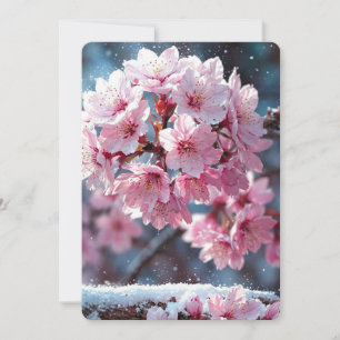 Elegant Japanese Cherry Blossom & Castle Wedding I Invitation