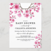 Elegant Japanese Cherry Blossom Floral Baby Shower