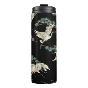 Elegant Japanese crane: artistic depiction. Thermal Tumbler