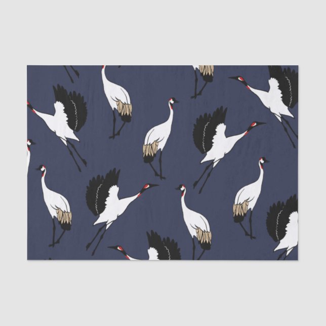 Elegant Japanese Cranes Tissue Paper (Front)