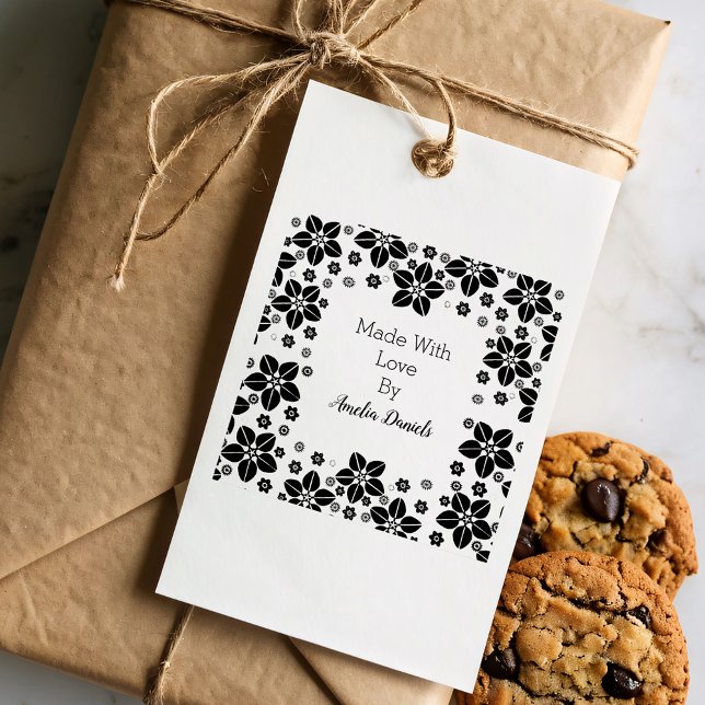 Elegant Japanese Flower Made With Love Custom Rubber Stamp (Creator Uploaded)