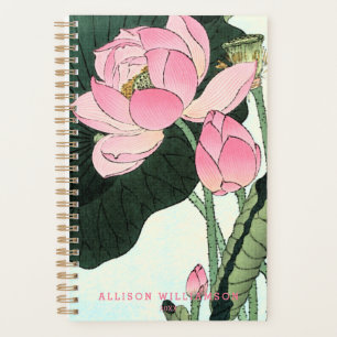 Elegant Japanese Lotus Flower - Vintage Fine Art Planner