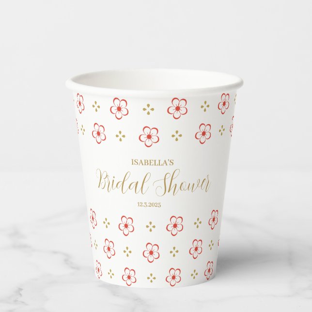 Elegant Japanese Plum Blossom  Paper Cups (Front)