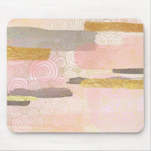 Elegant Japanese Style Abstract Waves Artwork   Mouse Pad