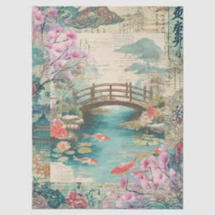 Elegant Japanese Themed Collage Decoupage Tissue Paper