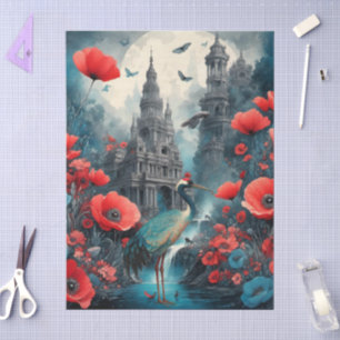 Elegant Japanese Themed Decoupage Crafting Tissue Paper