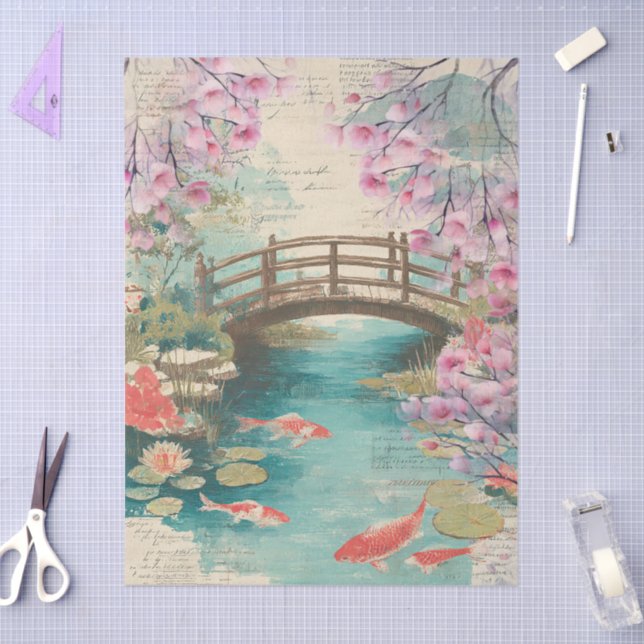 Elegant Japanese Themed Decoupage Crafting Tissue Paper (Craft)