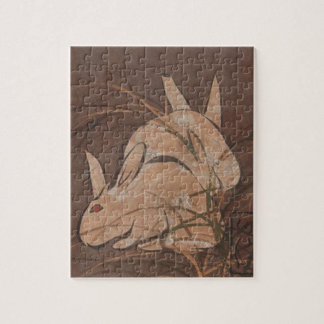 Elégant Japonais Edo Période Rabbits Jigsaw Puzzle (Vertical)