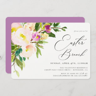 Elégant jardin Floral Pâques Brunch Invitation