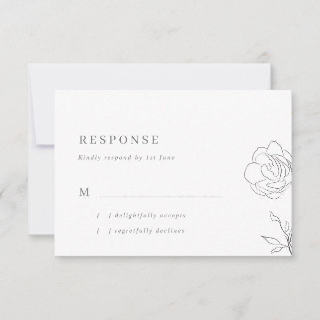 Elégant Jasmine Flower Wedding Carte RSVP (Devant)