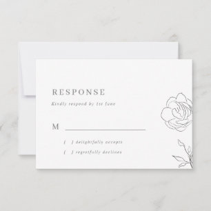 Elegant Jasmine Flower Wedding RSVP Card