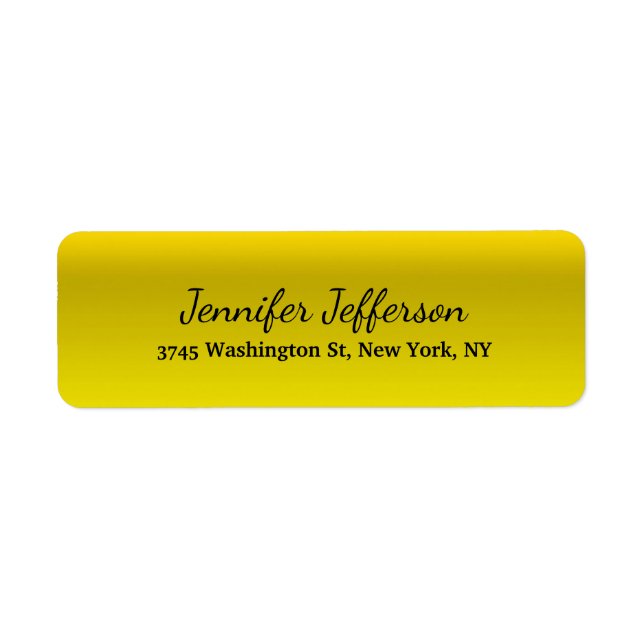 Élégant Jaune moderne écriture manuscrite Plain (Devant)