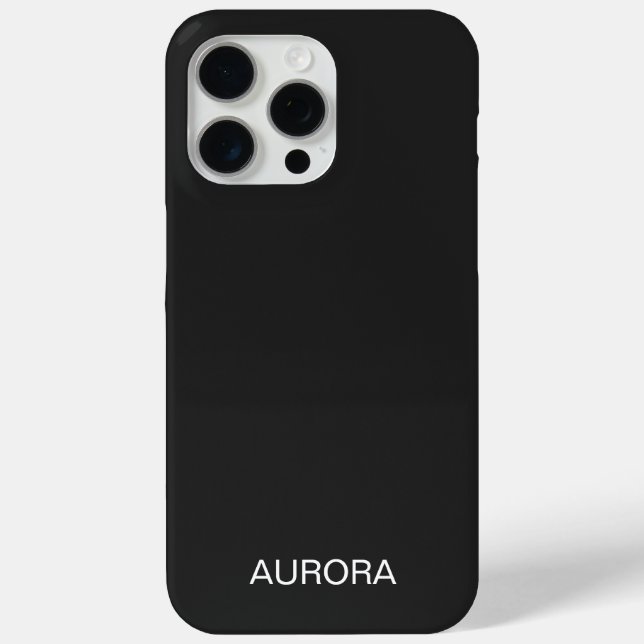 Elegant Jet Black Personalized Name -  Case-Mate iPhone Case (Back)
