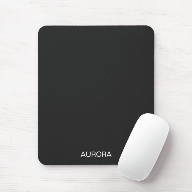 Elegant Jet Black Personalized Name -  Mouse Pad (With Mouse)