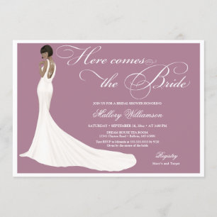 Elegant Jewelled Bride Bridal Shower Invitation