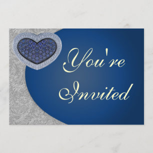 Elegant Jewelled Heart Party Invitation
