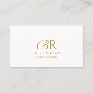 Elegant Jewellery Designer Gold Monogram Business Card