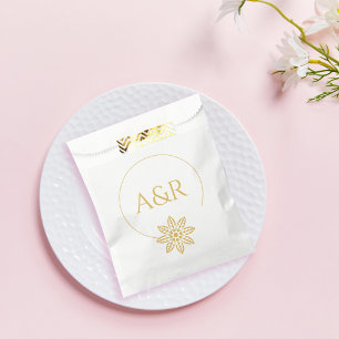 Elegant jewellery inspired frame & initials weddin favour bag