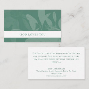 Elegant John 3:16 Custom Bible Scripture Church  Business Card