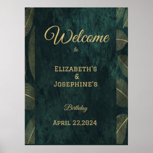 Elegant Joint Double Birthday  Twin Poster
