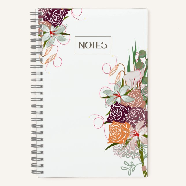 Elégant Journal de Gratitude Bouquet Floral Design (Recto)