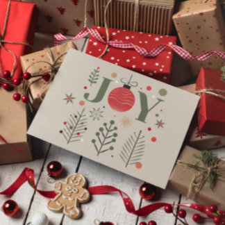 Elegant Joy Christmas Greeting Postcard